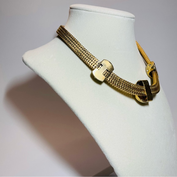 Brookcraft Jewelry Mesh Choker Puffy Starburst inlaid Rhinestones Station Beads - Picture 6 of 9